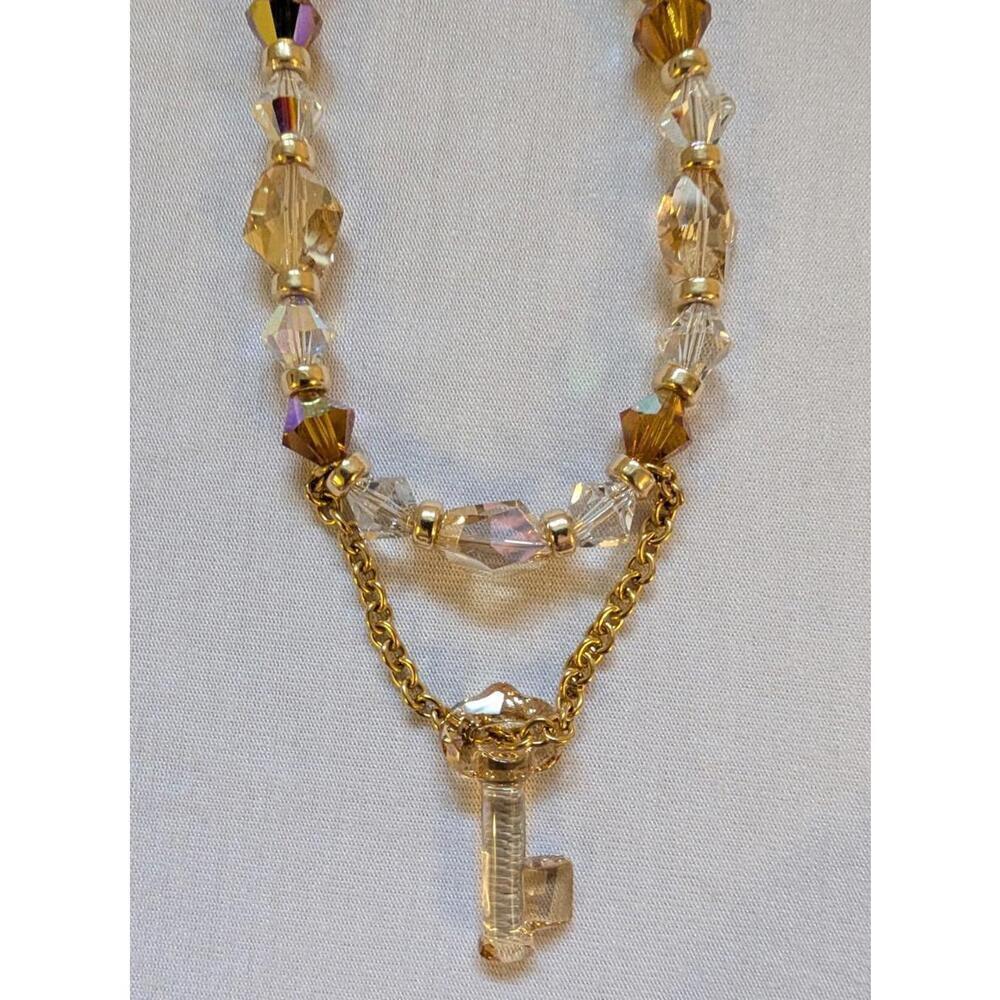 Glass Beaded Statement Necklace Key Valentines